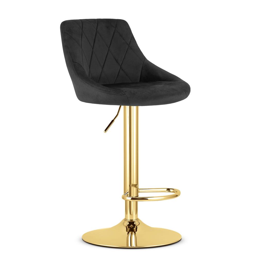KAST stool - black velvet / gold base x 2