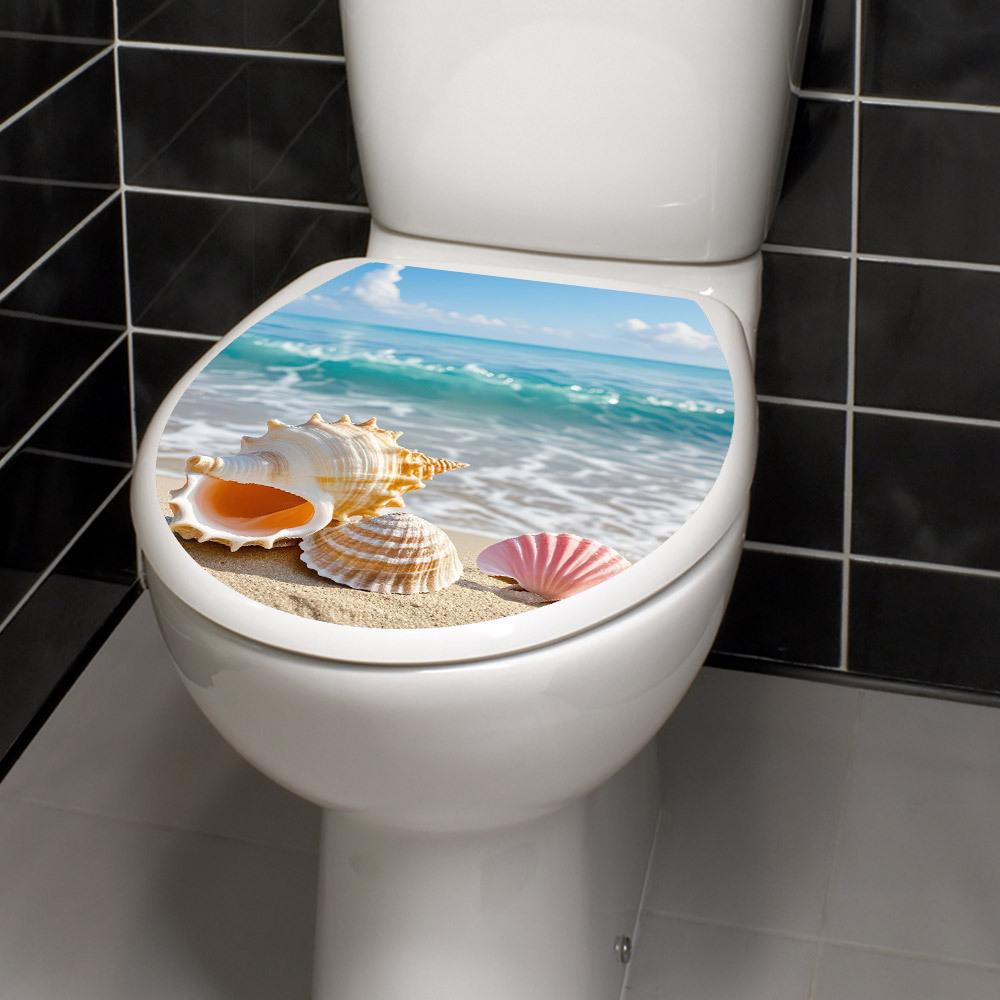 Shangyi Wasserdichter PVC Strand Muschel Abnehmbarer Toilettenaufkleber