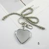 Flip Folding Mirror Keychain Travel Pocket Mirror Key Ring Metal Elliptical Heart-Shaped Mirror Anti-Lost Phone Camera Pendant