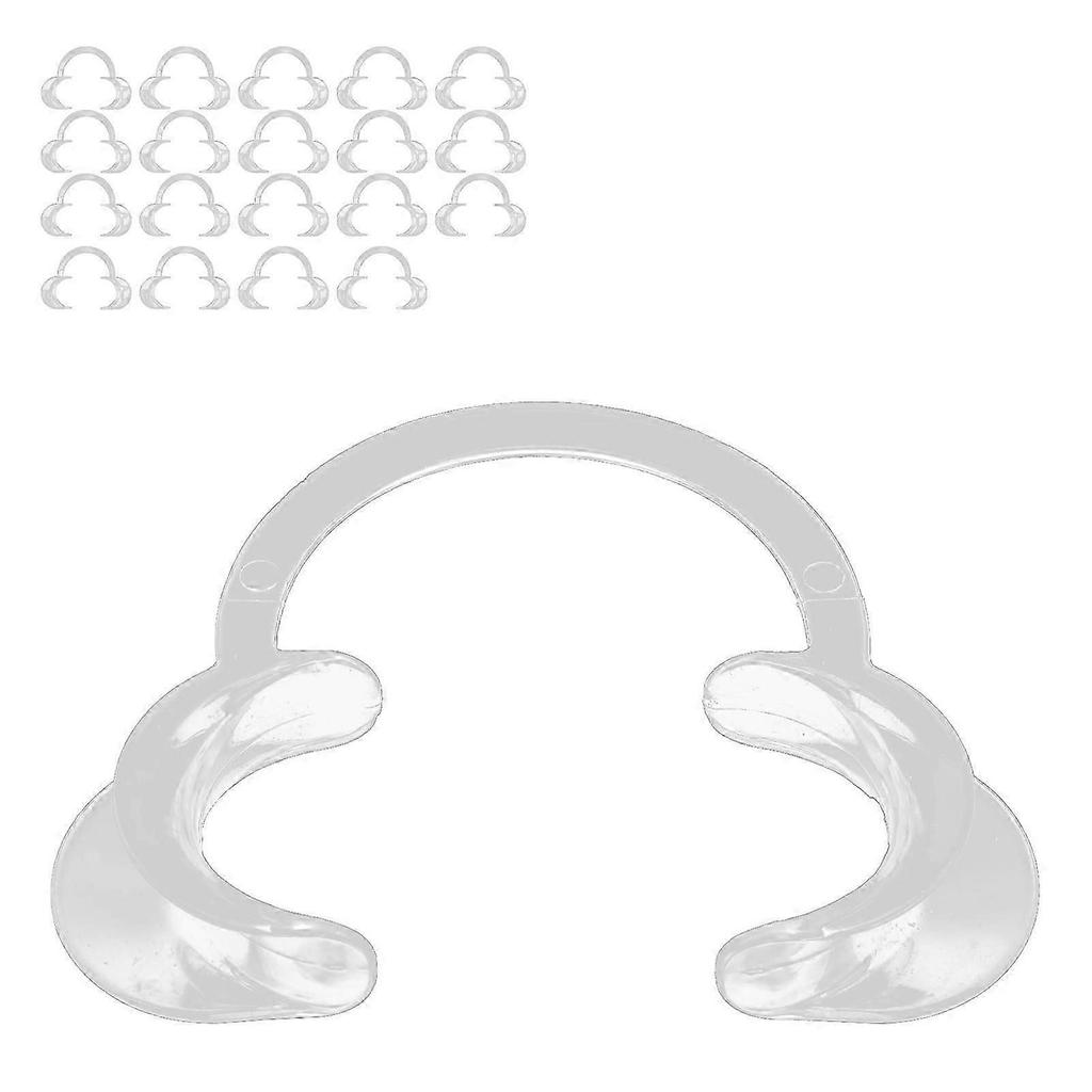 20pcs Disposable Lip Cheek Retractor Transparent CShape Teeth Whitening Mouth Opener(L )