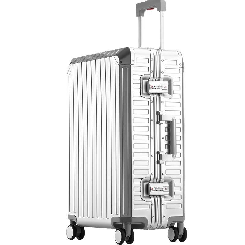 24" Aluminum-Magnesium Alloy Trolley Luggage with Universal Wheels