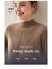 Women's High Neck Cashmere Knit Sweater - Thickened Loose Fit Pullover for Autumn/Winter
