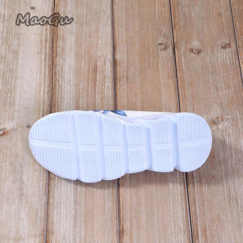 Letters Floral Print Platform Sneakers for Women Knitting Casual Sports Shoes Woman Non Slip Breathable Running Shoes