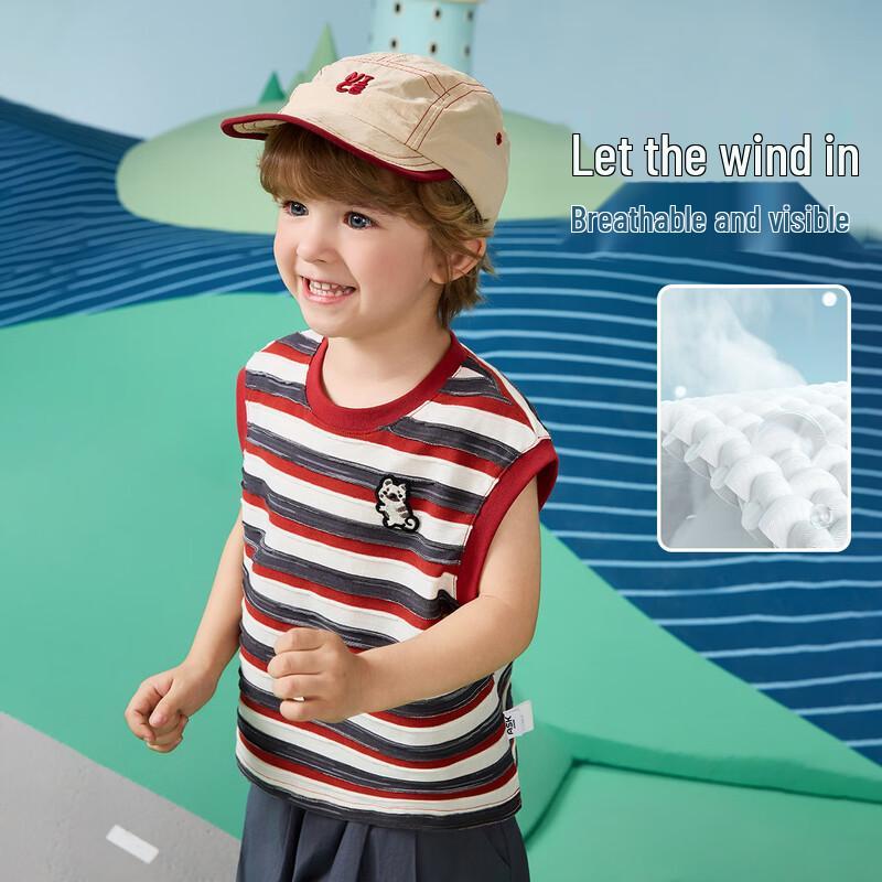 ASK JUNIOR Toddler Boys  Striped Drop Shoulder Vest 130