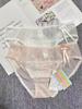 Baroque Women's Lace Thong: Bow, Contrasting Flocking, Ribbon Mesh Low-Waist Design