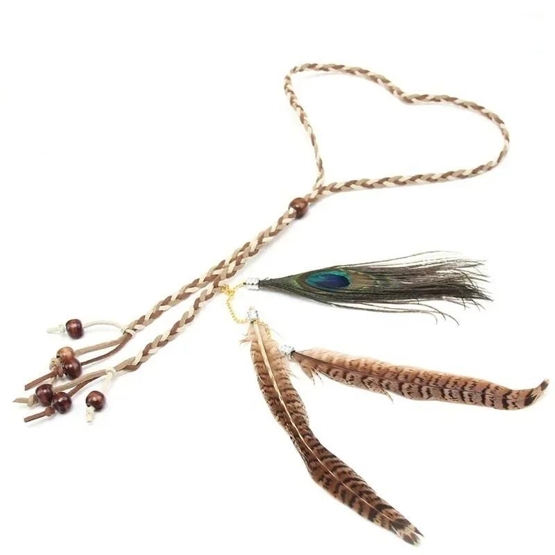 New Creative Gifts Head Decoration Feather Headband Festival Boho Hairband Headdress Hippy Indian Hair Accessories for Girls