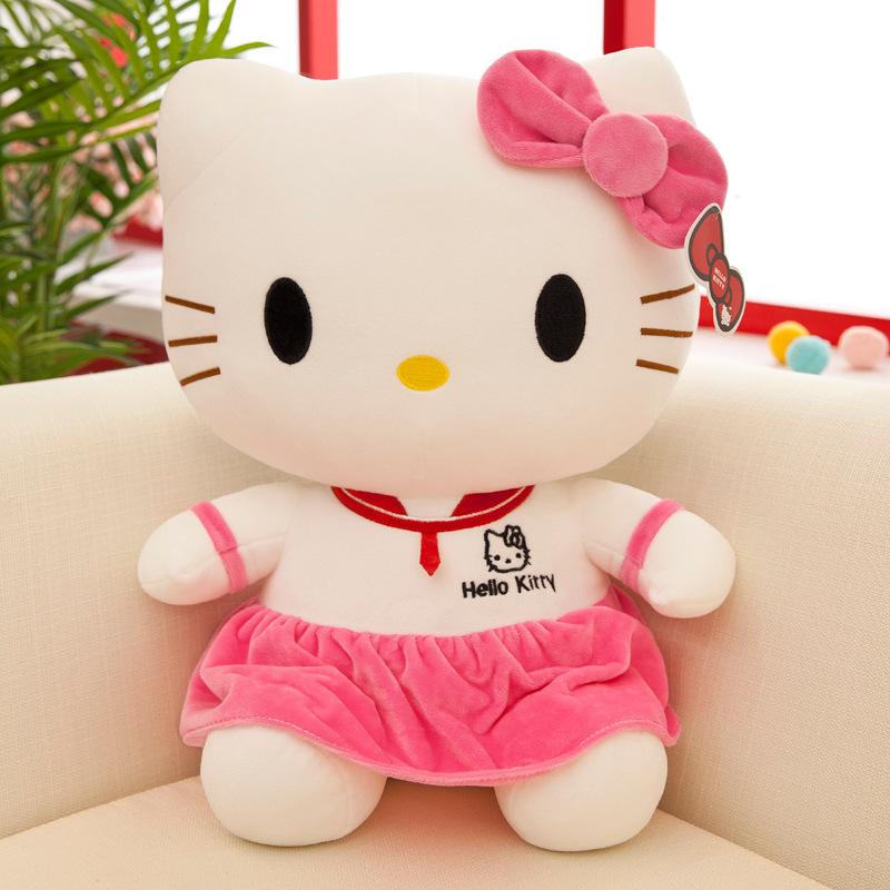 30cm Sanrio KT Cat Plush Toys Pillow Kawaii Anime KT Cat Plush Doll Soft Stuffed Cartoon Cute Pink Doll Birthday Gift For Girls