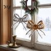 Reusable Acrylic Bows Faux Crystal Bow Christmas Ornament, Sparkly Hollow Decorative for Garlands Knot Hanging Decoration Home New Year Party