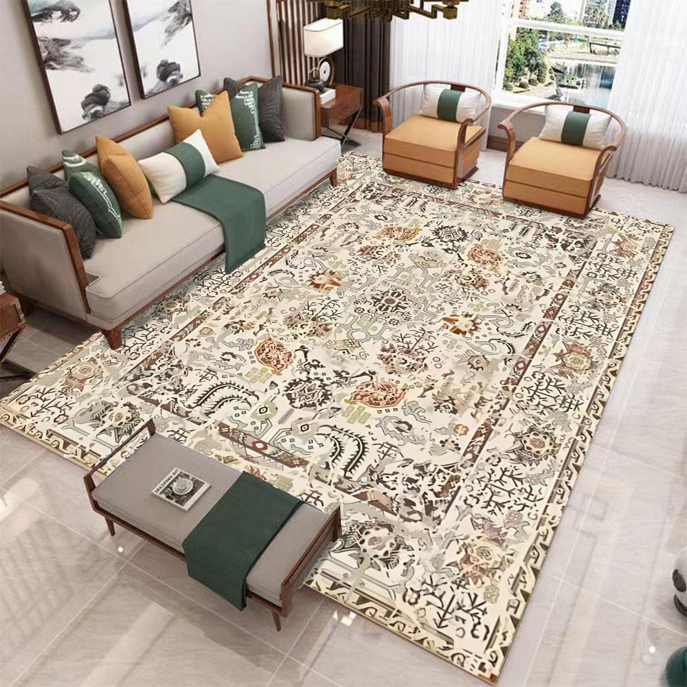 1PC Vintage Persian Carpet American Bohemian Moroccan Living Room Carpet Bedroom Bedside Rug Kitchen Coffee Table Floor Mat