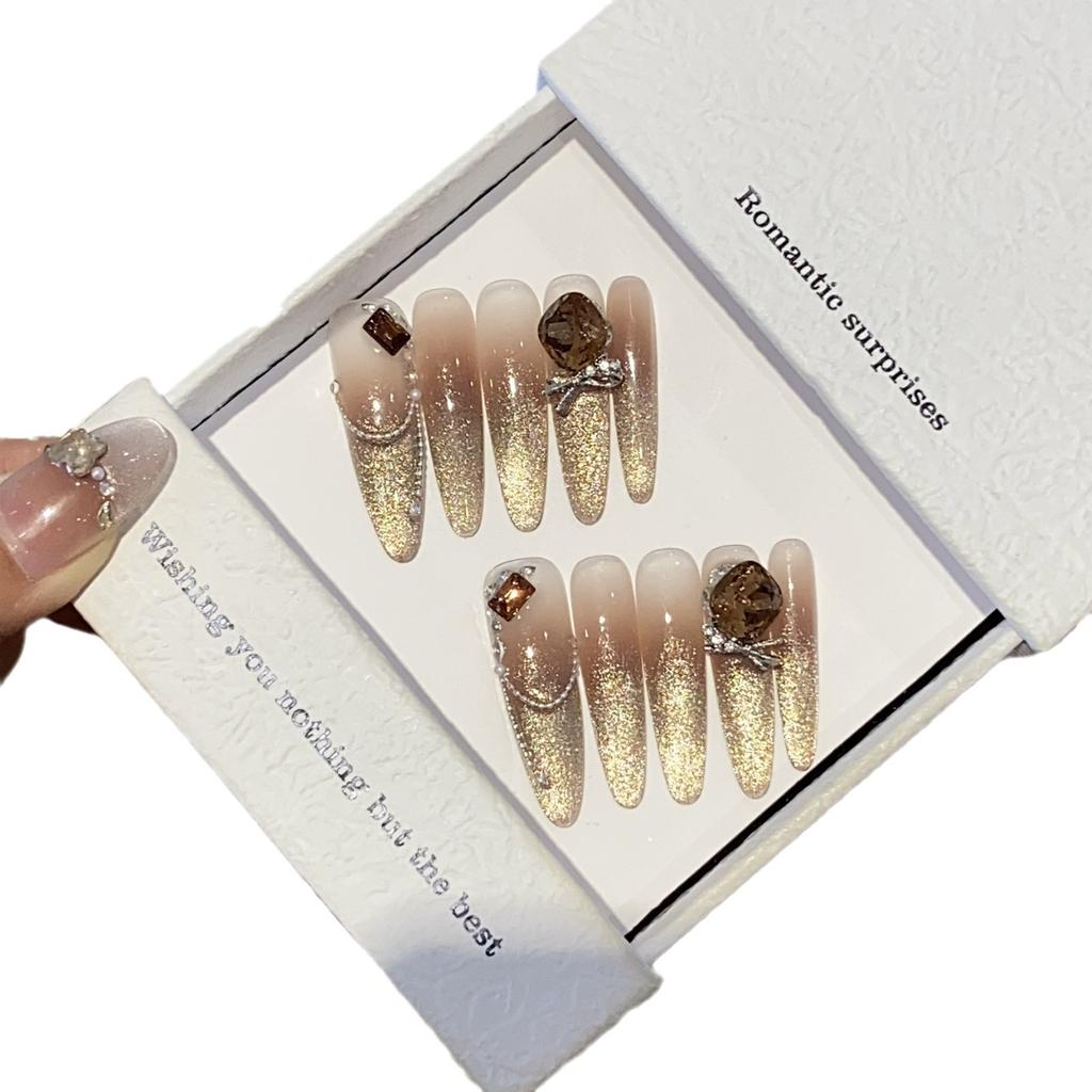 Golden Flash Gradient Alloy Chain Pearl Generous Diamond Solomon's Love Wear