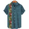Herren Sommer Kurzarm Hawaiihemd Strandurlaub Print Hemd Top 100% Polyester Herren Street Style Kurzarmhemd