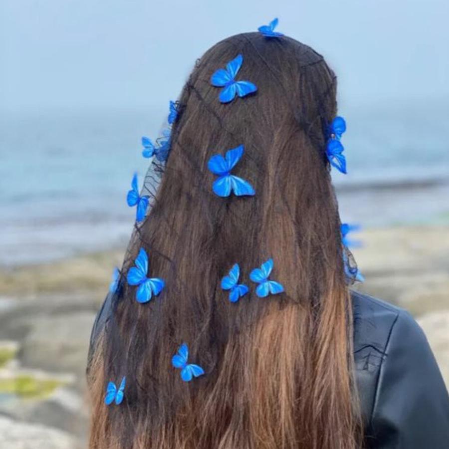 Wunsch Schmetterling 3D Mesh Schleier, Romantische Kirche Outdoor Kleidung