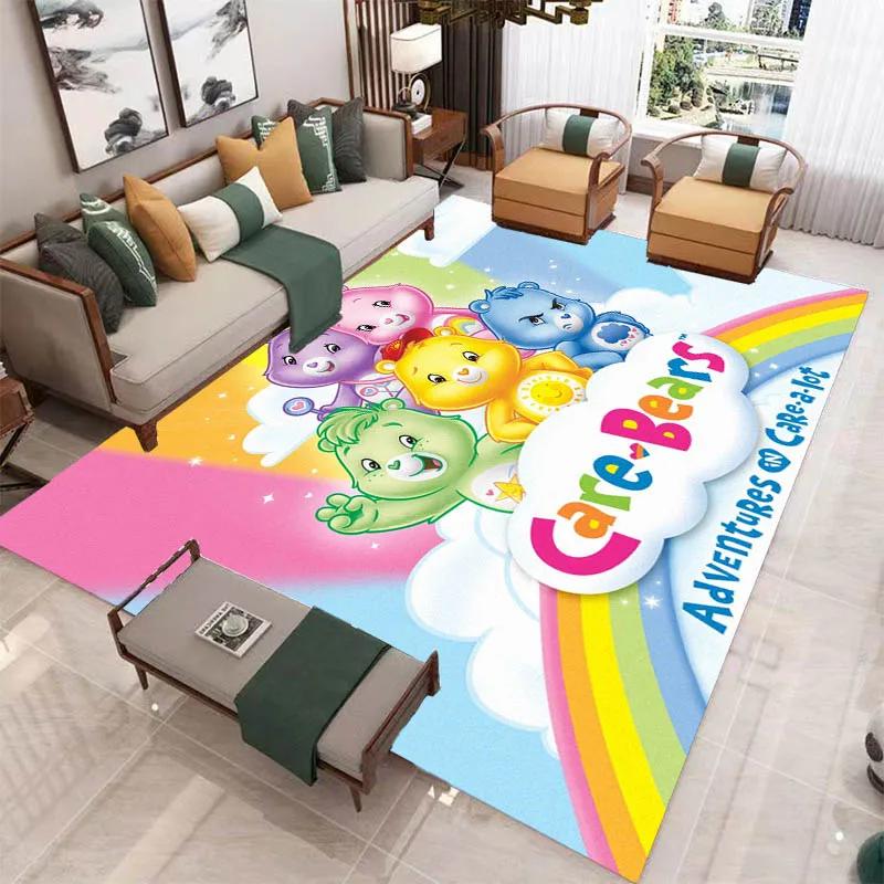 MINISO Cute C-Care Bears Printed Carpet Kitchen Mats Non -slip Carpet Outdoor Carpets Area Rug Bedroom Decor Birthday Gift