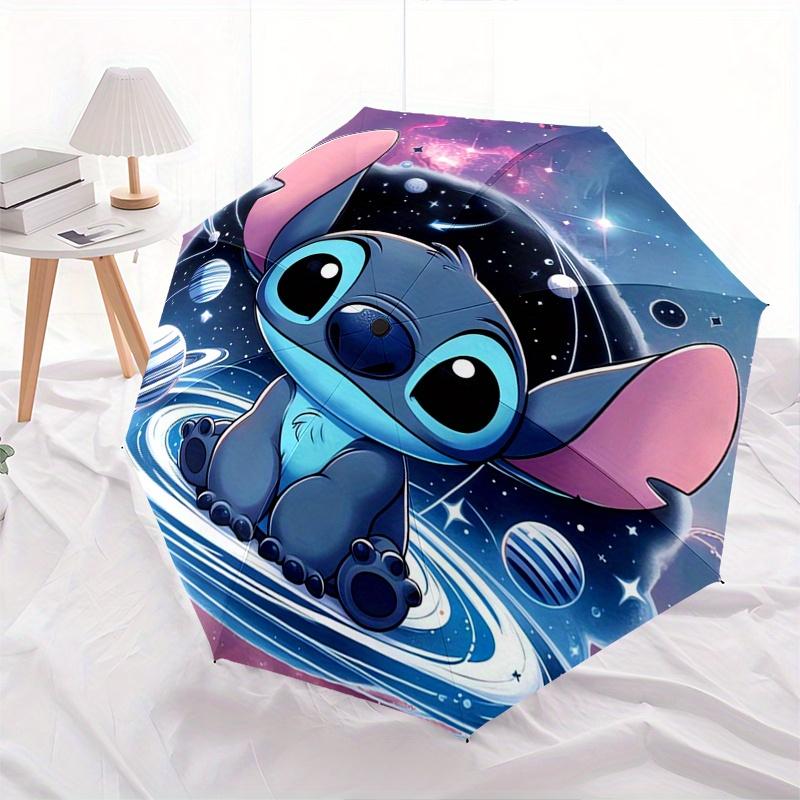 Stitch,Galaxy Fully automatic themed umbrella 8 ribs durable iron frame, tri fold compact design, perfect as a gift, travel umbrella, unis