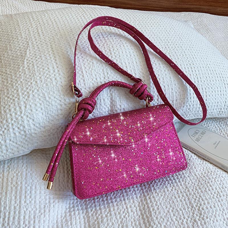 

Сумка с пайетками высокой стоимости женская 2025 лето новая в иностранном стиле универсальная сумка-мессенджер женская модная текстурная плечевая сумка розы красного