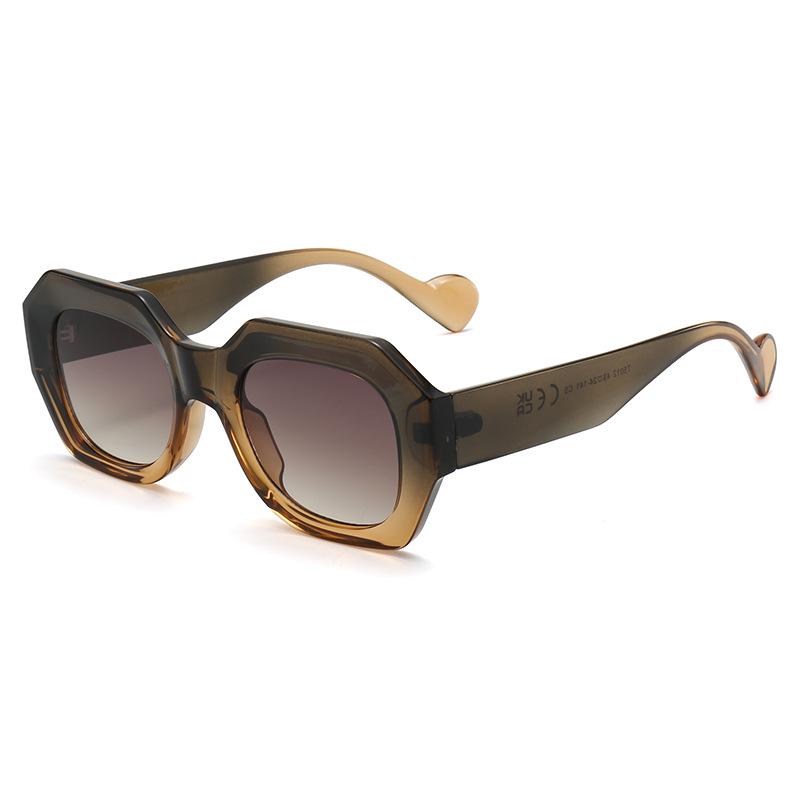 Modern Luxe Polygonal Sunglasses: Men's High-End European-American Street Style