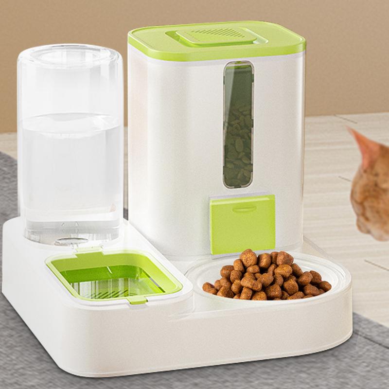 Cat Food Dispenser Automatic Feeder with Large Capacity Dog Food Dispenser Reusable Water Dispenser for Cage
