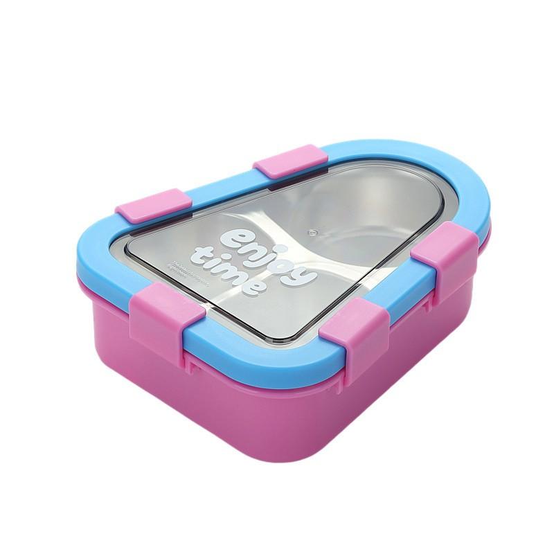 Stainless Steel Lunch Box Students Office Workers - 3-Compartment Bento Container With Lid Utensils Triangular Shape