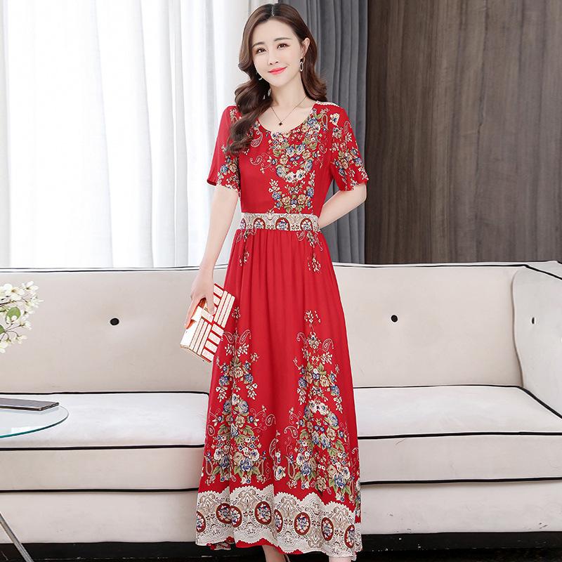 Buy Dress 2021 New Women's Summer Dress Floral Large Size Slim Korean Dress  at affordable prices  free shipping, real reviews with photos  Joom