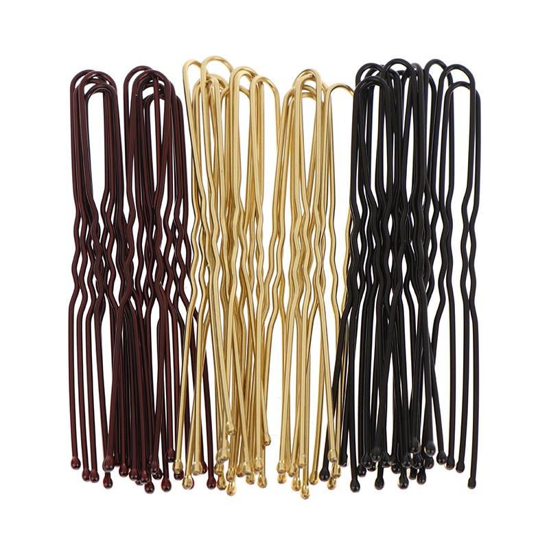 50 KUSŮ/Sáček 6cm/7cm U Tvarované Slitiny Vlasové Sponky Vlnité Sponky do Vlasů Jednoduché Kovové Sponky do Vlasů Sponky Nástroje pro Svatební Účesy Vlasové Sponky