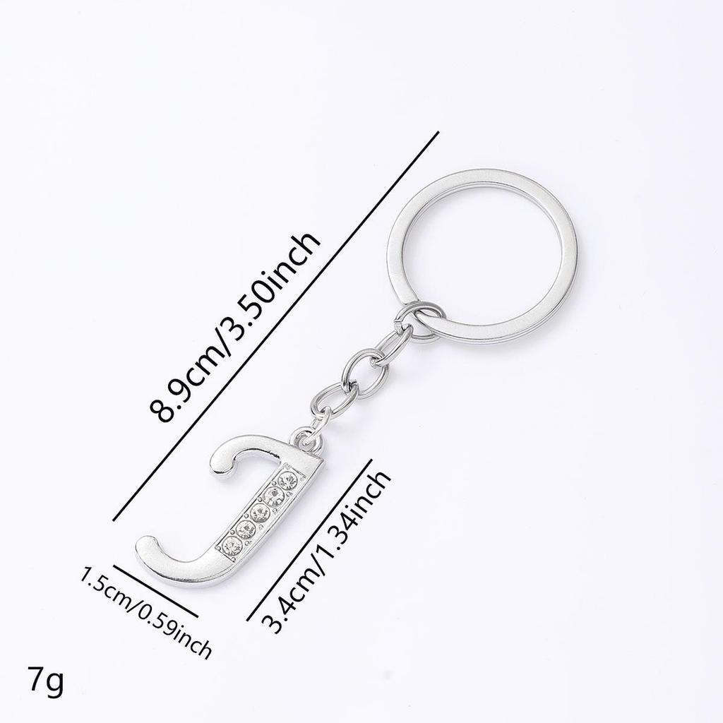Creative Rhinestone Initials Metal Keychain – Korean Style Car Keyring Party Gift.