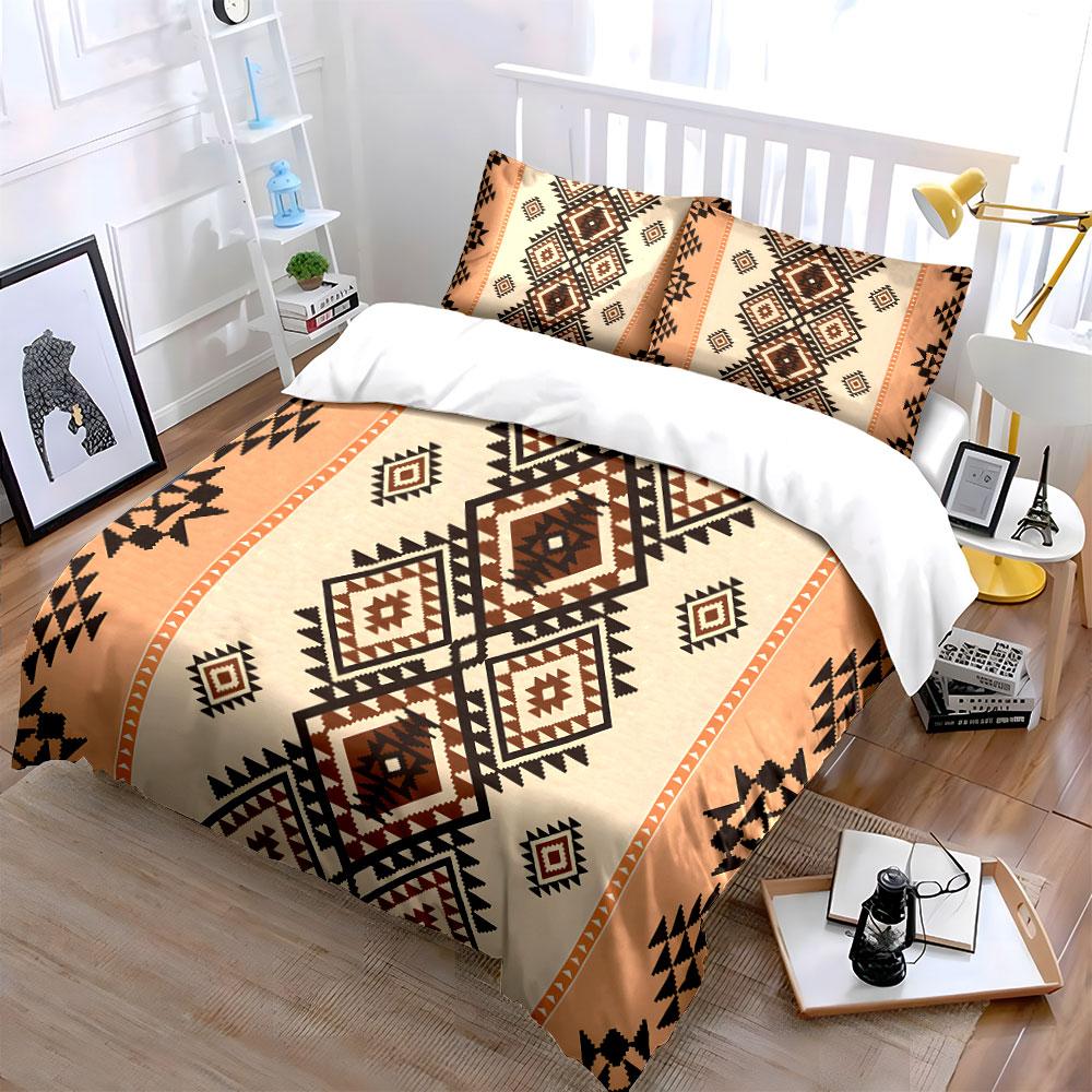 Geometric Pattern Texture Duvet Cover Set With 3D Printing Design Soft Polyester Bedding Set All-Season Comfort Luxury Gifts