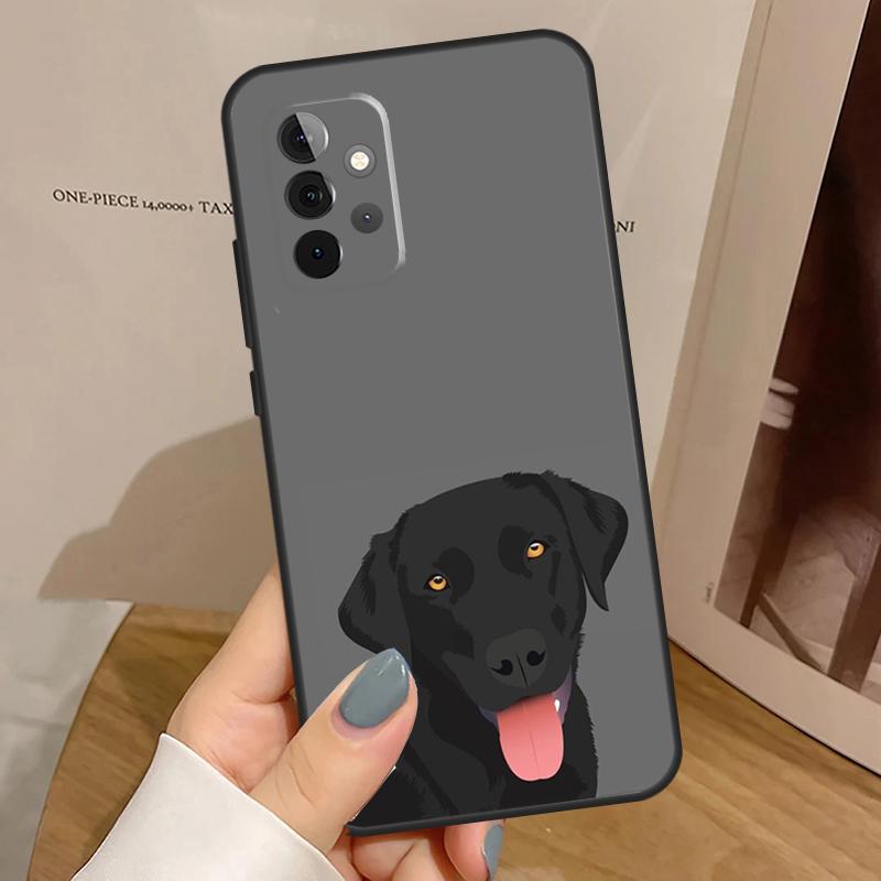 Black Labrador Dog Case For Samsung Galaxy A55 A35 A15 A54 A34 A14 A33 A53 A13 A23 A17 A06 A16 A56 A36 A32 A52