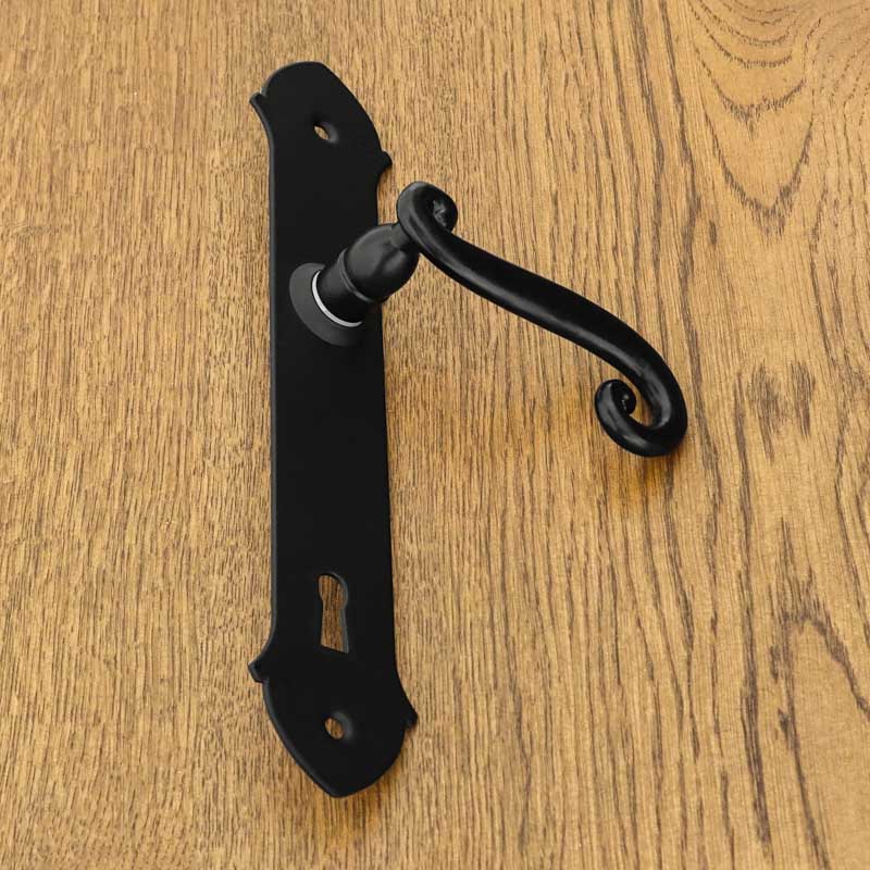 MALTA door handle with key plate 90mm BLACK