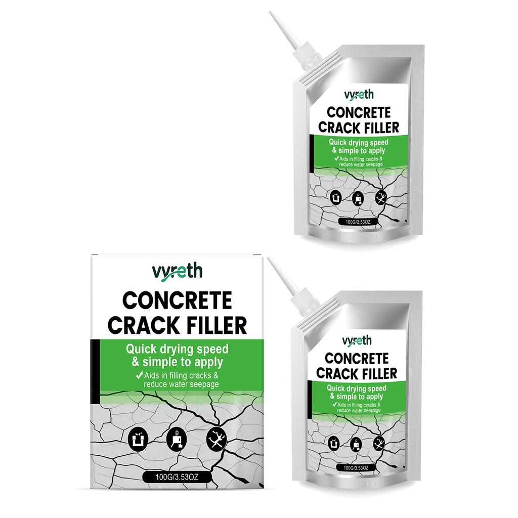 Quick Drying Concrete Crack Filler Waterproof Easy Apply for Wall Floor Repair Reduce Water Seepage Home Office Use