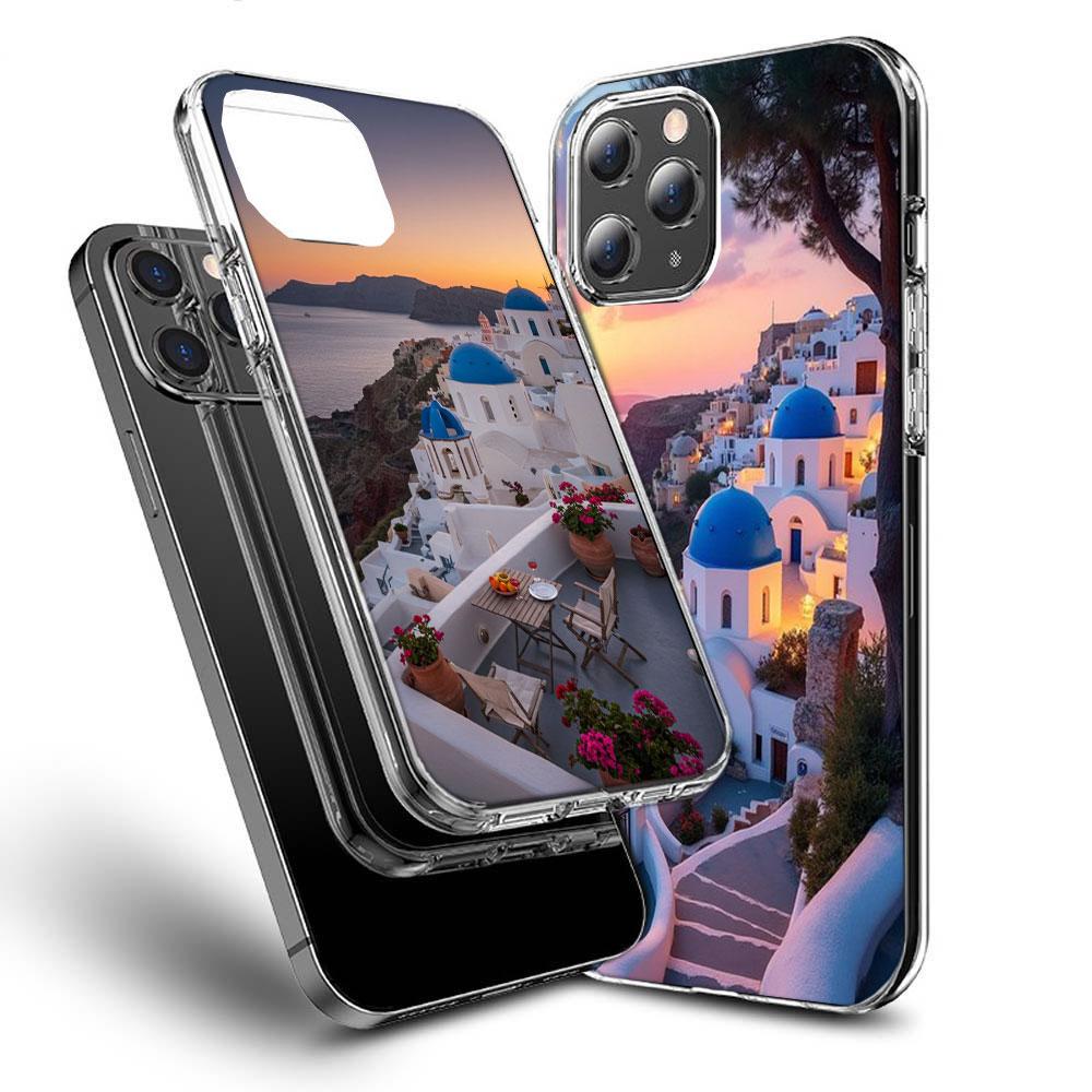 Greece In Summer. Santorini Phone Case For Iphone 16E 15 Pro 14 Plus 17E 16 17 Pro Max Air 11 12 13 Mini Shockproof Capa Cute
