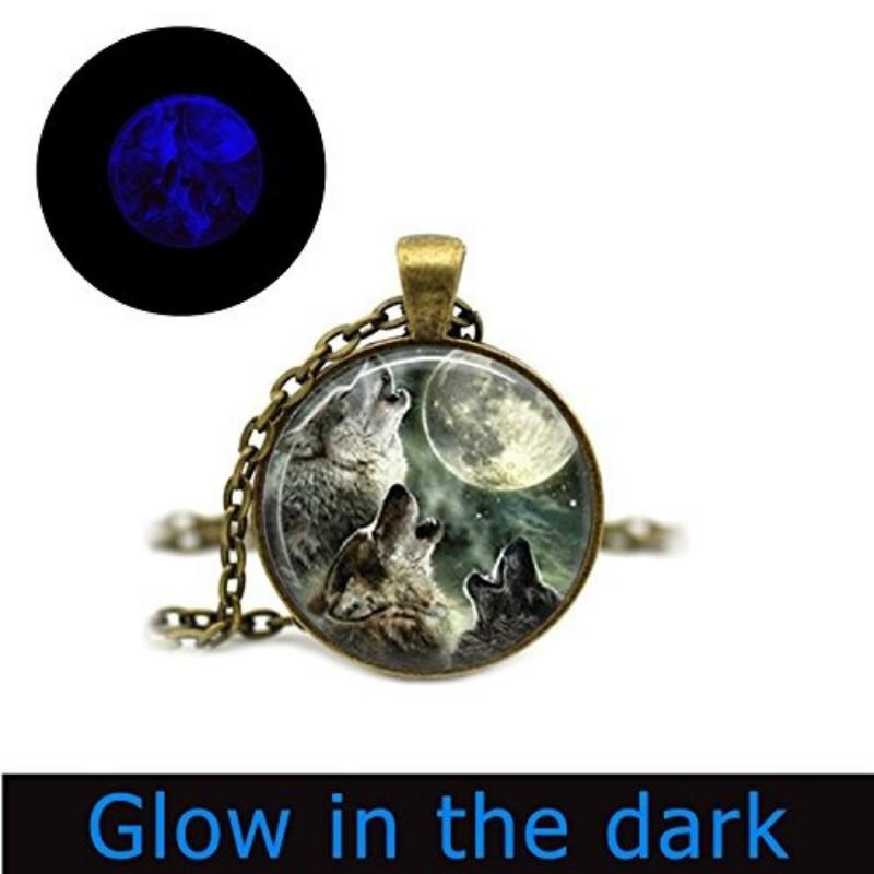 Wolf Necklace Prom Jewelry Party Jewelry Glow In The Dark Blue Necklace Glowing Pendant Necklace Buy From 5 On Joom E Commerce Platform