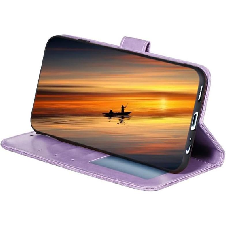 For Samsung Galaxy S25 / Galaxy S24 Embossing Wallet Case Kickstand Magnetic Flip Cover Credit Cards Slot with Stand for PU Leather Shockproof Flip