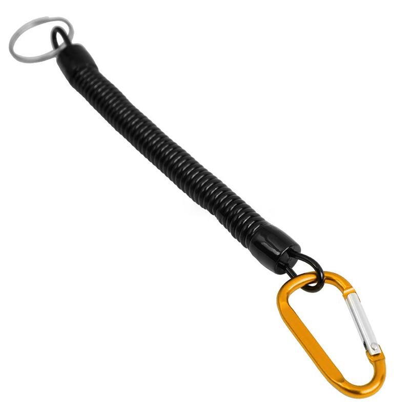 1Pc Key Chain Outdoor Lanyard Elastic Spiral Spring Coil Strap Retractable Rope Camping Anti-lost