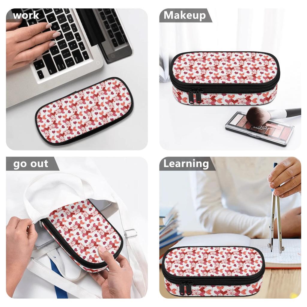 School Pencil Case Neat Design 300D Polyester Secure Zipper with Main Compartment Mesh Pocket and Pen Slots for Everyday Study