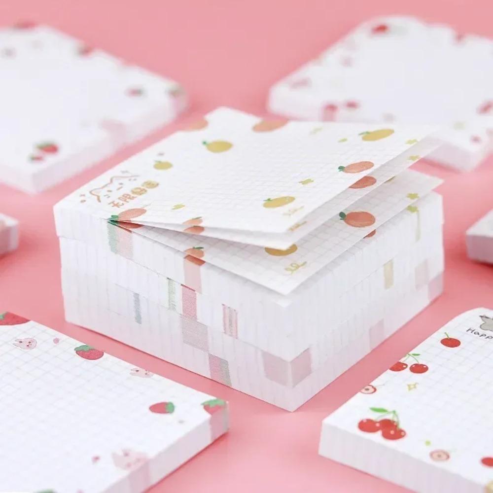 80 Pcs/pack Kawaii Animals and Fruits Sticky Notes Memo Pad To Do List Cute Journaling Supplies Planner Sticker Deco