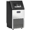 Commercial Ice Maker Machine, Freestanding Stainless Steel Ice Machine with Self-Cleaning, LCD Display, 45kg/24 Hours and 11kg Storage for Home