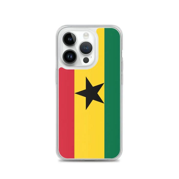 Coque iPhone - Ghana - Drapeau - Souple - Multicolore - Design fin et léger