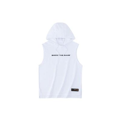 Heartlight Competition Series Letter Print Hooded Vest Men Vests Pure-White 152331109-4