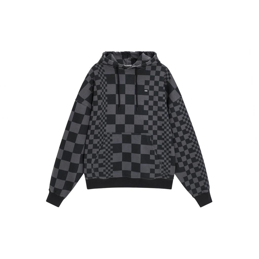 Vans Písmenové logo Nepravidelná šachovnica Mikina s kapucňou Unisex Mikiny Hmlisto sivá VN0A7YIZYC7