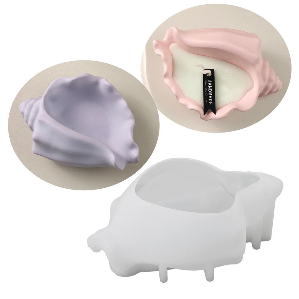 DIY Silicone Mold Realistic Seashells Scented Candle Resin Molds Unique Conch Plaster Ornament Molds Candlestick Molds