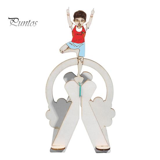 

1 набор DIY Balance Athlete Model Kit Handmade Wooden Puzzle Kacheling Men Building Crafts Kids STEM Educational Science Experiment Toy Sets