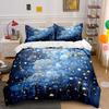 Starry Night Sky Decor Set Bedding Set with 1 Duvet Cover 2 Pillowcases Single Double King Queen, Gift