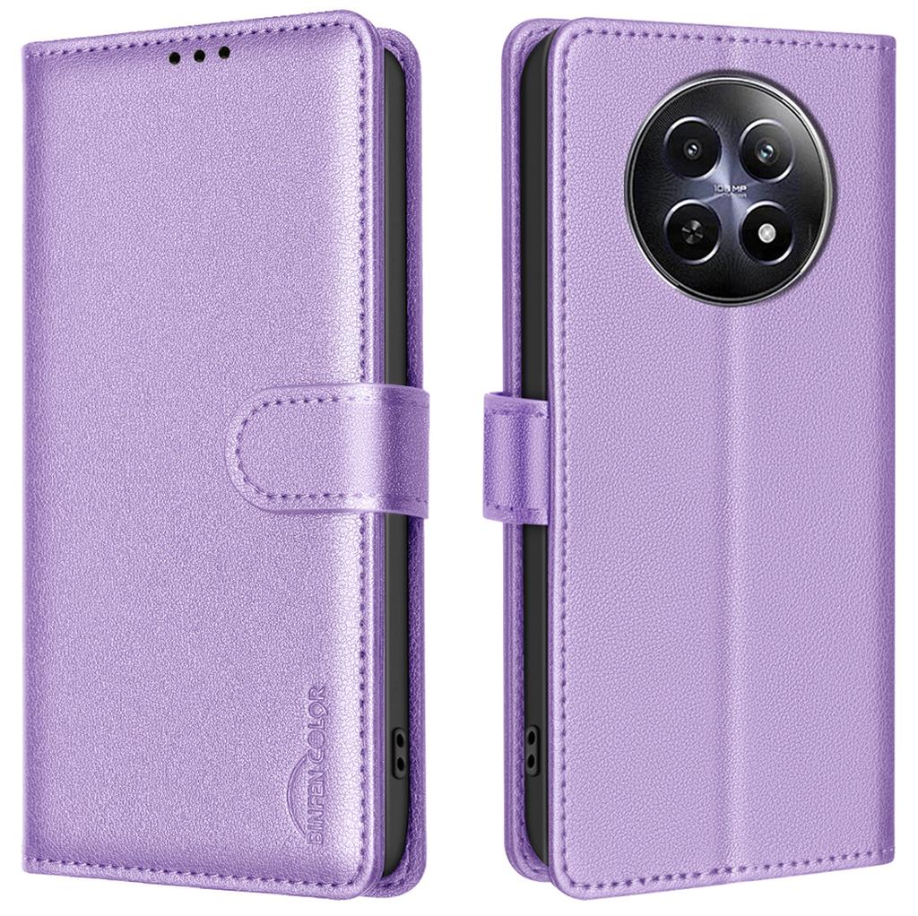 BINFEN COLOR BF32 For Realme 12 5G Anti-Scratch Phone Case RFID Blocking Litchi Texture Leather Cover