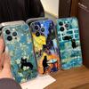 Black Cat Van Gogh TPU Silicone Case For IPhone 11 12 13 14 15 16 17 Pro Max Shockproof Clear Back Cover