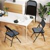 Folding Chairs, Set of 4, Steel Frame, 45 x 46 x 78 cm, Grey