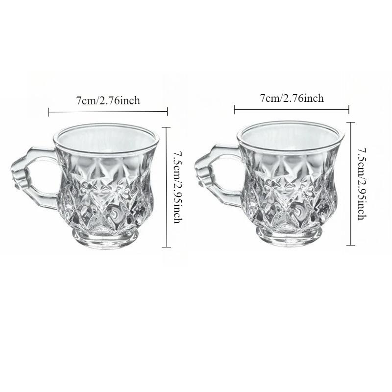 

135ml/140ml Luxury Juice Milk Mugs Latte Mocha Coffee Cups Heat-resistant Water Mug Afternoon Tea Cup Vintage Foreign Wine Glass 2pcs