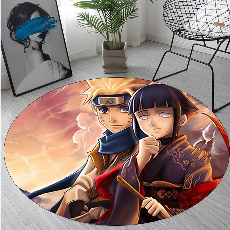 1Pc Naruto Circular Rug Office Decorative Carpet For Living Room Bedroom Door Mat Floor Carpet Computer Chair Area Rug