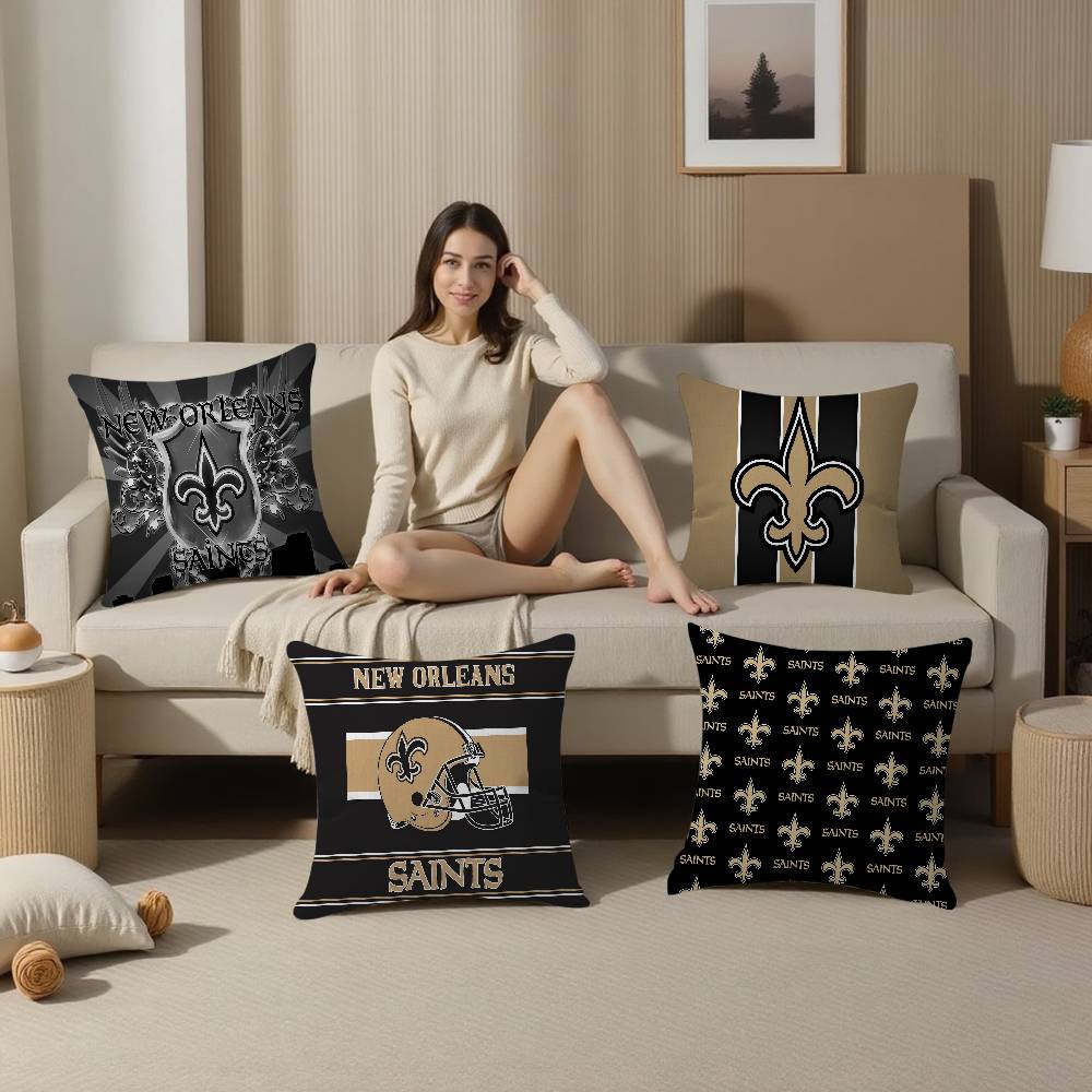 N-New O-Orleans S-Saints Pillow Anime Pillow Sofa Bed Head Pillow Cover Cushion Cover 45X45 Cm Fashion