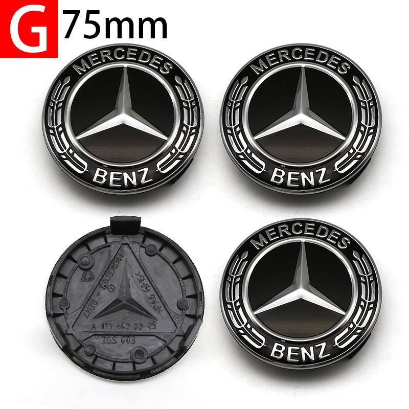 ABS Car Wheel Center Hub Caps 4PCS 56MM 60mm 75MM For Mercedes Benz AMG W203 W206 W220 W205 W211 GLA GLC Emblem Tire Rim CoversA