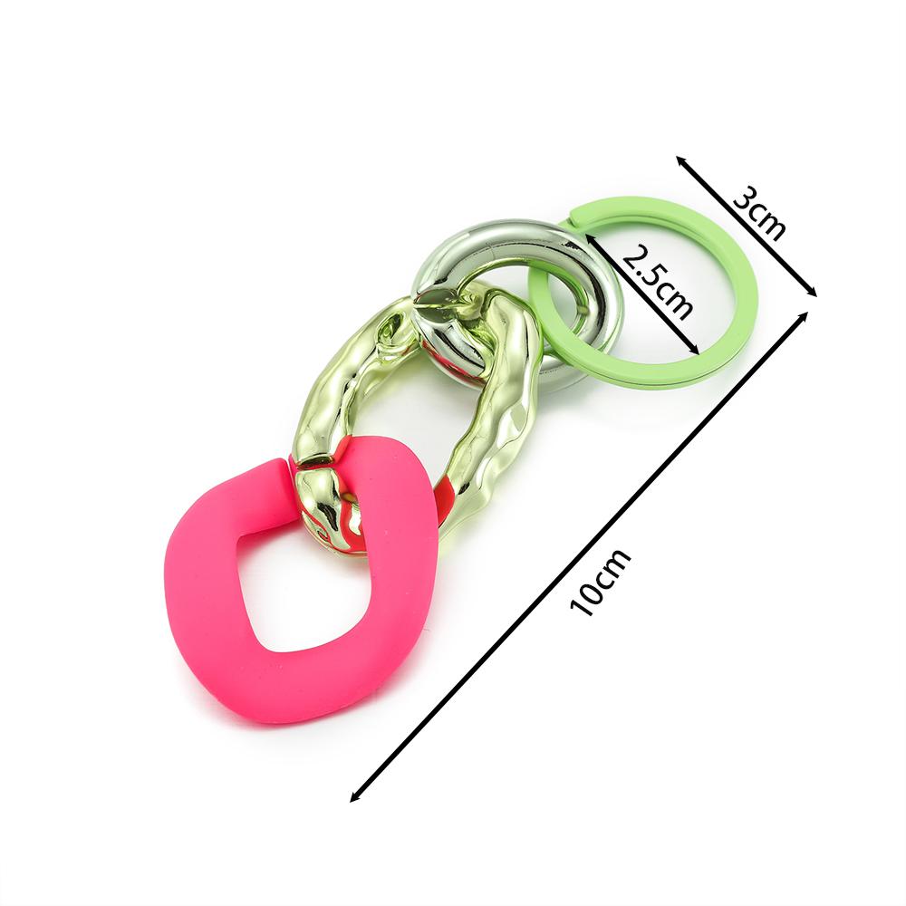 1pc Colorful Acrylic Links Chain Keychain Handmade Car Key Ring for Women Men Handbag Accessories DIY Friendship Gifts